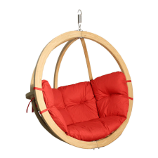 SwingPod Prémium függőkosár, SwingPod, piros párnával, 120x120cm kerti bútor