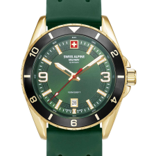 Swiss Alpine Military 7034.1818 Mens Watch Sierra gold green 42mm 10ATM, karóra