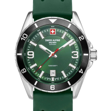 Swiss Alpine Military 7034.1838 Mens Watch Sierra silver green 42mm 10ATM, karóra