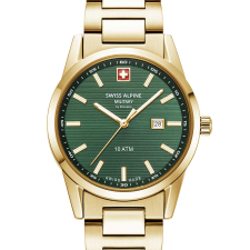 Swiss Alpine Military 7767.1114 Ladies Watch Argos gold green 34mm 10ATM, karóra
