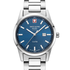 Swiss Alpine Military 7767.1135 Ladies Watch Argos silver blue 34mm 10ATM, karóra