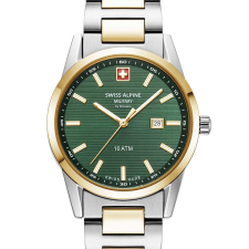 Swiss Alpine Military 7767.1144 Ladies Watch Argos two tone green 34mm 10ATM, karóra