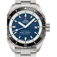 Swiss Military SMA34100.03 Diver Titanium Automatic Mens Watch 42mm 30ATM, karóra