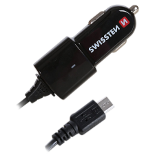Swissten 20111100 MicroUSB Kábeles Szivargyújtós Autós Töltő - Fekete (20111100) mobiltelefon kellék