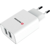 Swissten 22055000 2xUSB-A Hálózati Töltő Adapter + Ligthning Kábel 1.2m 10W - Fehér (22055000)