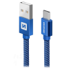 Swissten 71521308 USB-A apa - Lightning apa Adat- és töltőkábel 2m - Kék (71521308)