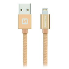 Swissten 71523304 USB-A apa - Lightning apa Adat- és töltőkábel 2m - Arany (71523304) kábel és adapter