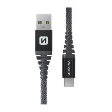 Swissten Aramid Reinforced USB / USB-C 1.5m antracit kábel és adapter