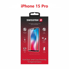 Swissten Full Glue Apple iPhone 15 Pro 3D üvegfólia - fekete (54501841) mobiltelefon kellék