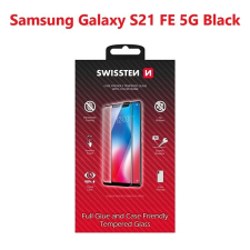 Swissten Full Glue Samsung G990 Galaxy S21 FE 5G 3D üvegfólia - fekete mobiltelefon kellék