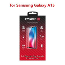 Swissten Full Glue Samsung Galaxy A15 3D üvegfólia - fekete mobiltelefon kellék