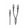 Swissten nabíjecí kabel 2v1 100W USB-C/2x USB-C 1,5m černý (72501201)