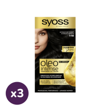 Syoss Color Oleo intenzív olaj hajfesték 1-10 intenzív fekete (3x1 db) hajfesték, színező