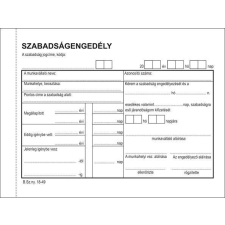  Szabadságengedély – 50 lapos, 3 példány, A/6 nyomtatvány - Féldoboz nyomtatvány