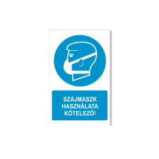  Szájmaszk használata kötelező! - öntapadó, 160*240mm információs tábla, állvány