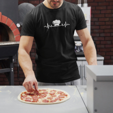  Szakács EKG fekete póló egyedi ajándék