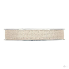  Szalag csillogós textil 15 mm x 20 m bézs dekorációs kellék