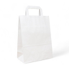  Szalagfüles papirtáska, fehér. Mérete: 22x28x10  cm.
