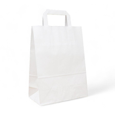  Szalagfüles papirtáska, fehér. Mérete: 22x28x10  cm. dekorációs kellék