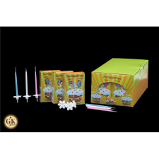  Szálas gyertya - fehér (15db) talppal party kellék