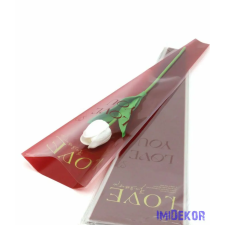  Szálas virág tasak - LOVE feliratos bordó dekorációs kellék