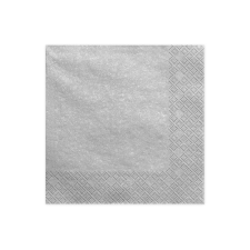  Szalvéta, 3 rétegű, ezüst metál, 33x33cm (1 db / 20 db.) party kellék