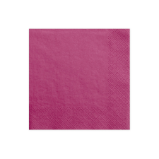 Szalvéta, 3 rétegű, sötét rózsaszín, 33x33cm (1 db / 20 db.) party kellék
