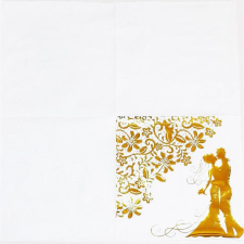  Szalvéta - menyasszony-vőlegény, aranyozott papírárú, csomagoló és tárolóeszköz
