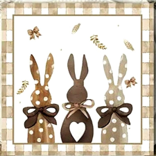  Szalvéta - nyuszik kockás keretben papírárú, csomagoló és tárolóeszköz