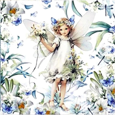  Szalvéta - tündér kék virágokkal papírárú, csomagoló és tárolóeszköz