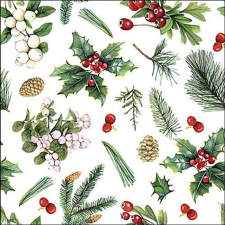  Szalvéta - Winter greenery white papírárú, csomagoló és tárolóeszköz