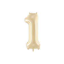 Szám fólia lufi ''1'' 72cm bézs party kellék
