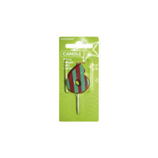 Szám gyertya, csíkos-pöttyös 6-os - 7,6 cm party kellék