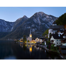 Számfestő Ausztria, Hallstatt - vászonkép grafika, keretezett kép