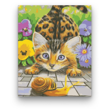 Számfestő Csiga játék a cicával - számfestő készlet kreatív és készségfejlesztő