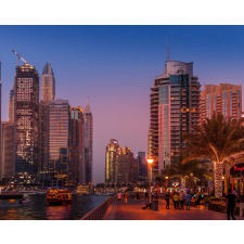 Számfestő Dubai, Felhőkarcoló - vászonkép grafika, keretezett kép