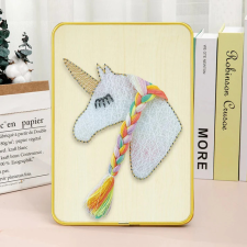 Számfestő Egyszarvú - fonalgrafika készlet (String Art Kit, 15x20cm) kreatív és készségfejlesztő