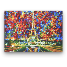 Számfestő Eiffel Torony Színes Levelekkel - számfestő készlet kreatív és készségfejlesztő