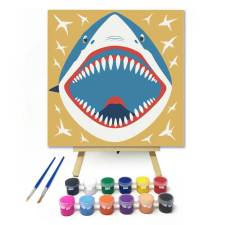 Számfestő.hu A nagy cápa - gyerek számfestő készlet – 30×30 cm (Keret nélkül) kreatív és készségfejlesztő