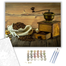 Számfestő.hu A zamatos kávé - számfestő készlet – 40×50 cm (Keretre feszítve) kreatív és készségfejlesztő
