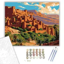 Számfestő.hu Ait Benhaddou Kasbah - számfestő készlet – 60×70 cm (Keret nélkül) kreatív és készségfejlesztő