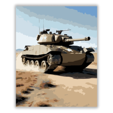 Számfestő.hu Amerikai M18 Hellcat Tank Pusztában - számfestő készlet kreatív és készségfejlesztő