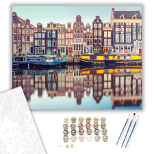 Számfestő.hu Amszterdami Csatorna - számfestő készlet – 80×100 cm (Keretre feszítve) kreatív és készségfejlesztő