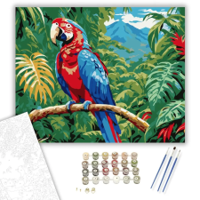 Számfestő.hu Ara Papagáj a Dzsungelben - számfestő készlet – 80×100 cm (Keret nélkül) kreatív és készségfejlesztő