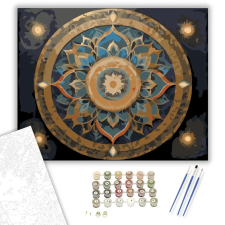 Számfestő.hu Arany és Kék Mandala - számfestő készlet – 50×60 cm (Keretre feszítve) kreatív és készségfejlesztő