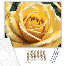 Számfestő.hu Aranyló Sárga Rózsa - számfestő készlet – 80×100 cm (Keretre feszítve) kreatív és készségfejlesztő