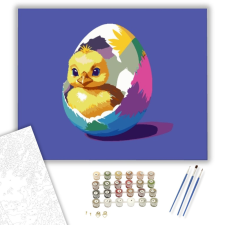 Számfestő.hu Aranyos Kiscsibe - húsvéti számfestő készlet – 40×50 cm (Keretre feszítve) kreatív és készségfejlesztő