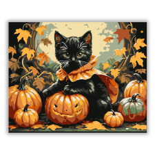 Számfestő.hu Bájos cica Halloween hangulatban - számfestő készlet kreatív és készségfejlesztő