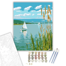 Számfestő.hu Balatoni Nyári Vitorlázás - számfestő készlet – 60×70 cm (Keretre feszítve) kreatív és készségfejlesztő