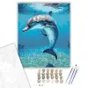 Számfestő.hu Békés Delfin a Mélykék Óceánban - számfestő készlet – 40×50 cm (Keretre feszítve)